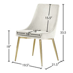 Karina Velvet Upholstered Dining Chair in Cream