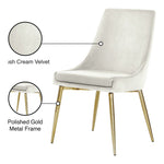 Karina Velvet Upholstered Dining Chair in Cream