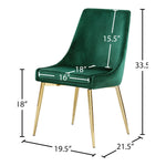 Karina Velvet Upholstered Dining Chair in Green