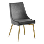 Karina Velvet Upholstered Dining Chair in Grey