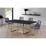 Karina Velvet Upholstered Dining Chair in Grey