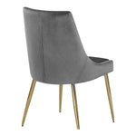 Karina Velvet Upholstered Dining Chair in Grey
