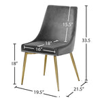 Karina Velvet Upholstered Dining Chair in Grey