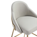 Gracie Metal Upholstered Barstool in Stone Gray and Gold