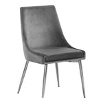 Karina Velvet Upholstered Dining Chair in Grey