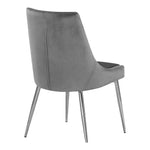 Karina Velvet Upholstered Dining Chair in Grey