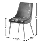 Karina Velvet Upholstered Dining Chair in Grey