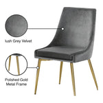 Karina Velvet Upholstered Dining Chair in Grey