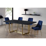 Karina Velvet Upholstered Dining Chair in Navy