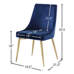 Karina Velvet Upholstered Dining Chair in Navy