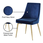 Karina Velvet Upholstered Dining Chair in Navy
