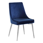 Karina Velvet Upholstered Dining Chair in Navy