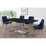 Karina Velvet Upholstered Dining Chair in Navy
