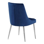 Karina Velvet Upholstered Dining Chair in Navy