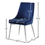 Karina Velvet Upholstered Dining Chair in Navy