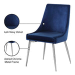 Karina Velvet Upholstered Dining Chair in Navy