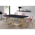 Karina Velvet Upholstered Dining Chair in Pink