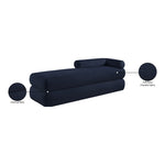Kennedy Chenille Fabric Upholstered Bench in Navy