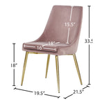 Karina Velvet Upholstered Dining Chair in Pink