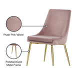 Karina Velvet Upholstered Dining Chair in Pink