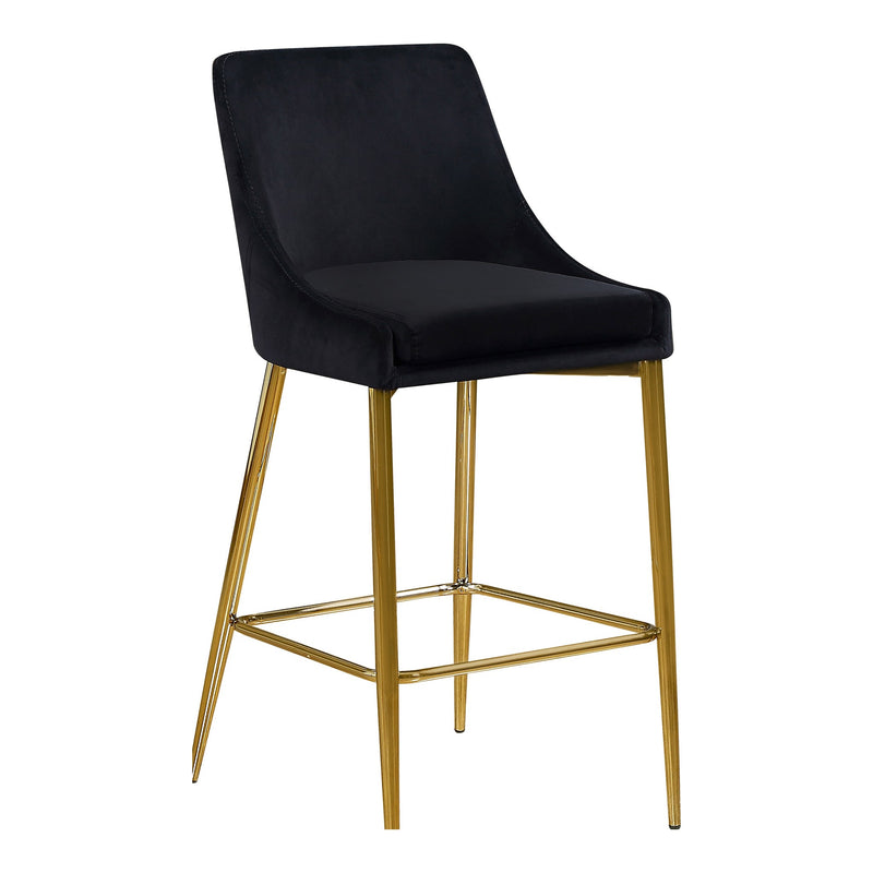 Karina Velvet Upholstered Counter Stool in Black