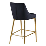 Karina Velvet Upholstered Counter Stool in Black