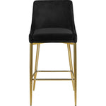 Karina Velvet Upholstered Counter Stool in Black
