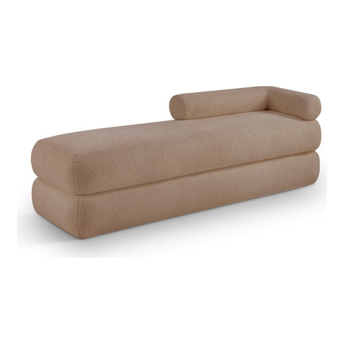 Kennedy Teddy Fabric Upholstered Bench in Beige