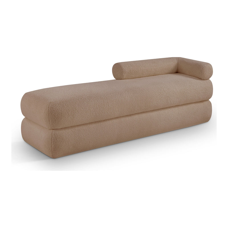 Kennedy Teddy Fabric Upholstered Bench in Beige