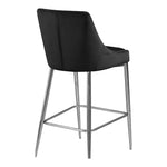 Karina Velvet Upholstered Counter Stool in Black