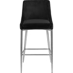 Karina Velvet Upholstered Counter Stool in Black