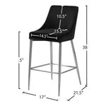 Karina Velvet Upholstered Counter Stool in Black