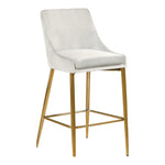 Karina Velvet Upholstered Counter Stool in Cream
