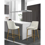 Karina Velvet Upholstered Counter Stool in Cream