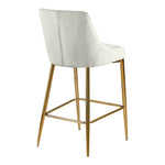 Karina Velvet Upholstered Counter Stool in Cream