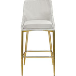 Karina Velvet Upholstered Counter Stool in Cream