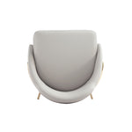 Gracie Metal Upholstered Barstool in Stone Gray and Gold