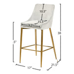 Karina Velvet Upholstered Counter Stool in Cream