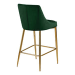 Karina Velvet Upholstered Counter Stool in Green