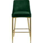 Karina Velvet Upholstered Counter Stool in Green