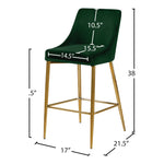Karina Velvet Upholstered Counter Stool in Green