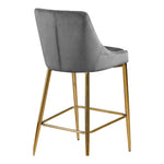 Karina Velvet Upholstered Counter Stool in Grey