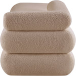 Kennedy Teddy Fabric Upholstered Bench in Beige