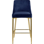 Karina Velvet Upholstered Counter Stool in Navy