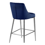 Karina Velvet Upholstered Counter Stool in Navy