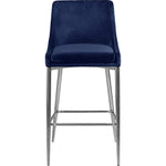Karina Velvet Upholstered Counter Stool in Navy