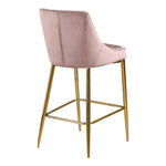 Karina Velvet Upholstered Counter Stool in Pink