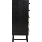 Kaya Oak Veneer And Vegan Leather Handle Chest in Black