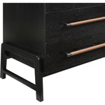 Kaya Oak Veneer And Vegan Leather Handle Chest in Black