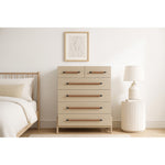 Kaya Oak Veneer And Vegan Leather Handle Chest in Natural